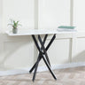 Ashley  Glass Console Table with Black Metal Legs