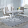 Ashley Grey Glass and Chrome Metal Dining Set - Padua Faux Leather Dining Chair