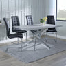 Ashley Grey Glass and Chrome Metal Dining Set - Padua Faux Leather Dining Chair