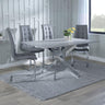 Ashley Grey Glass and Chrome Metal Dining Set - Padua Faux Leather Dining Chair