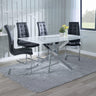 Ashley White Glass and Chrome Metal Dining Set - Padua Faux Leather Dining Chair
