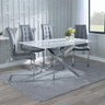 Ashley White Glass and Chrome Metal Dining Set - Padua Faux Leather Dining Chair