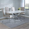 Ashley White Glass and Chrome Metal Dining Set - Romi Faux Leather Dining Chair