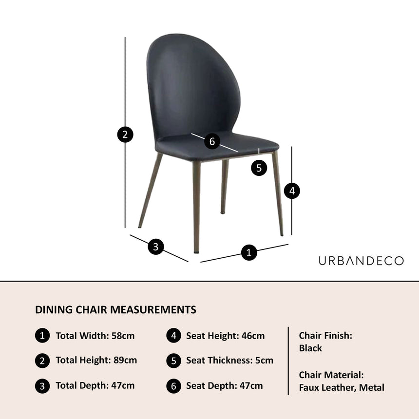 Set of 2 Favara Faux Leather Dining Chair