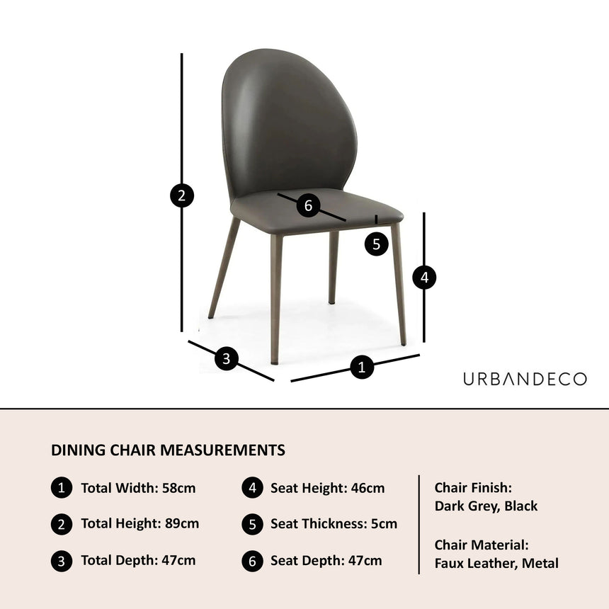 Set of 2 Favara Faux Leather Dining Chair