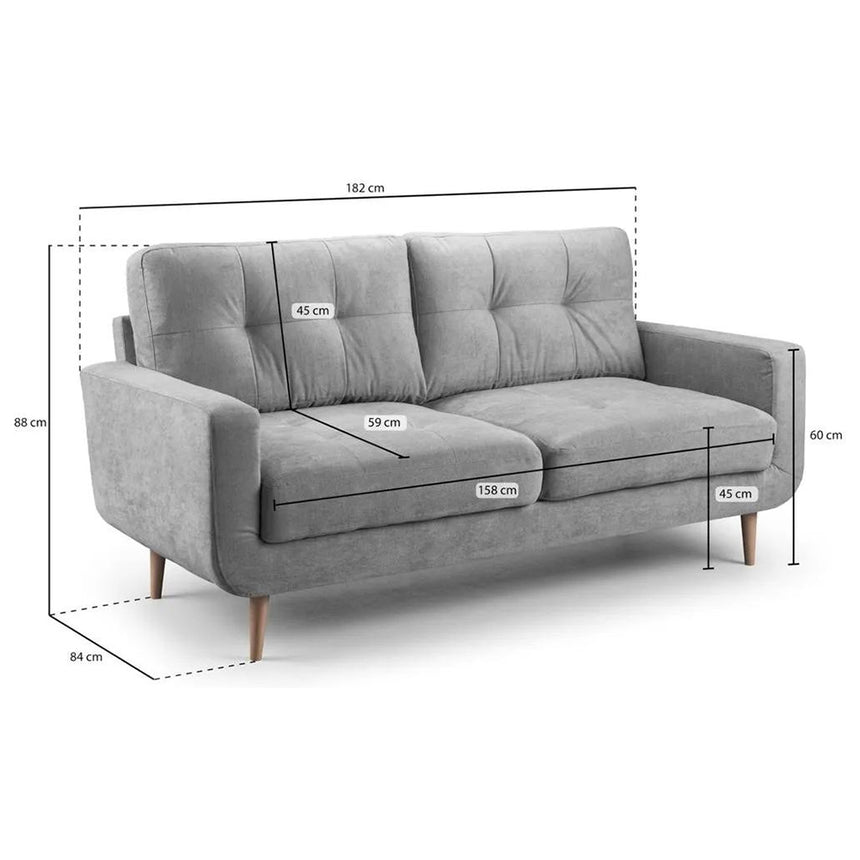 Gilford Grey 3 Seater Sofa