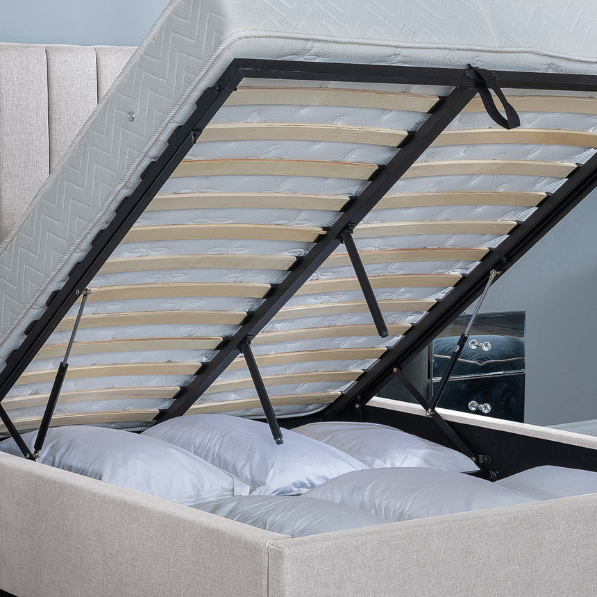 Avola Boucle Fabric Ottoman Storage Bed