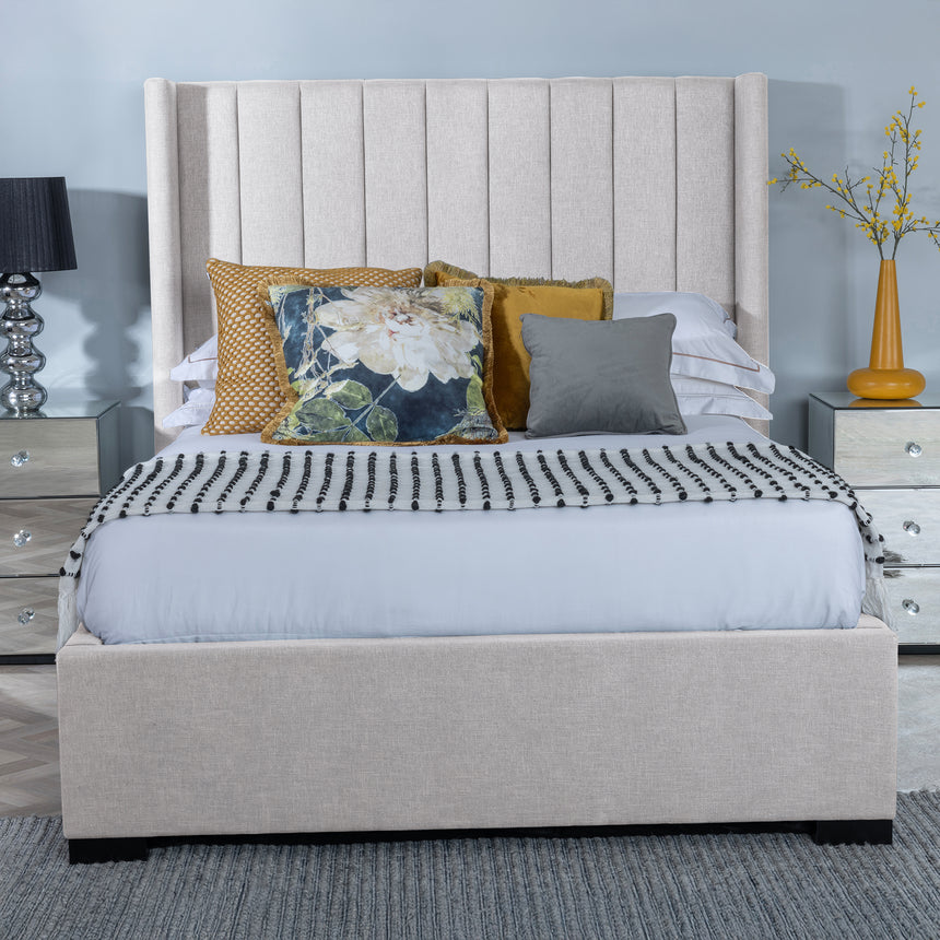 Avola Boucle Fabric Ottoman Storage Bed