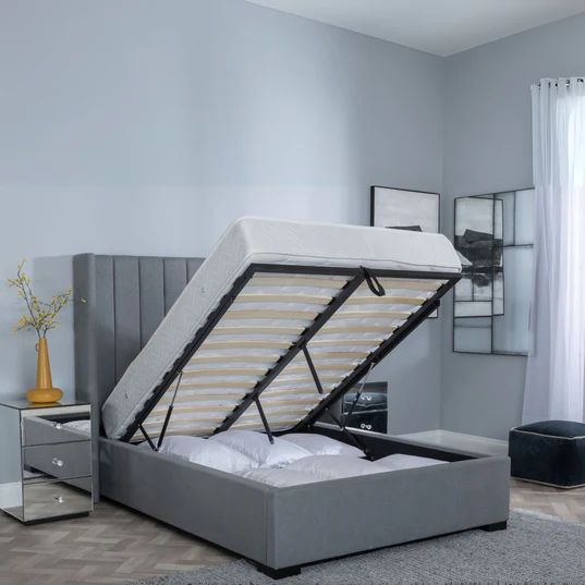 Avola Boucle Fabric Ottoman Storage Bed