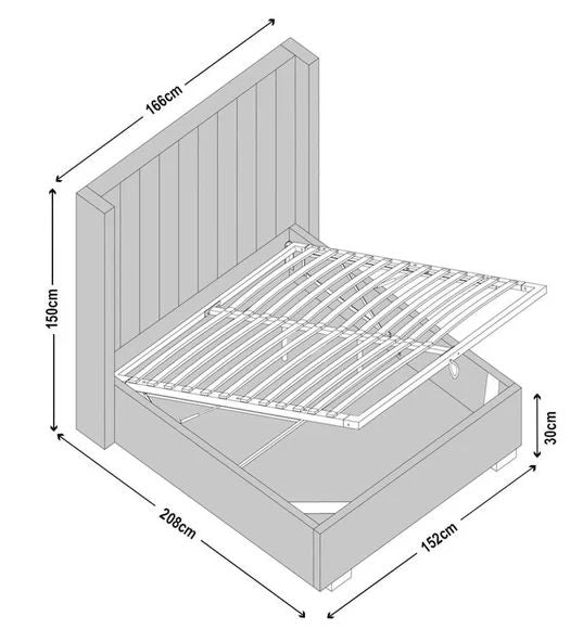 Avola Boucle Fabric Ottoman Storage Bed