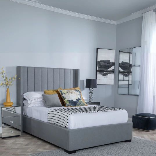 Avola Boucle Fabric Ottoman Storage Bed