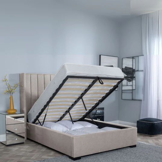 Avola Boucle Fabric Ottoman Storage Bed