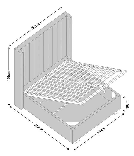 Avola Boucle Fabric Ottoman Storage Bed