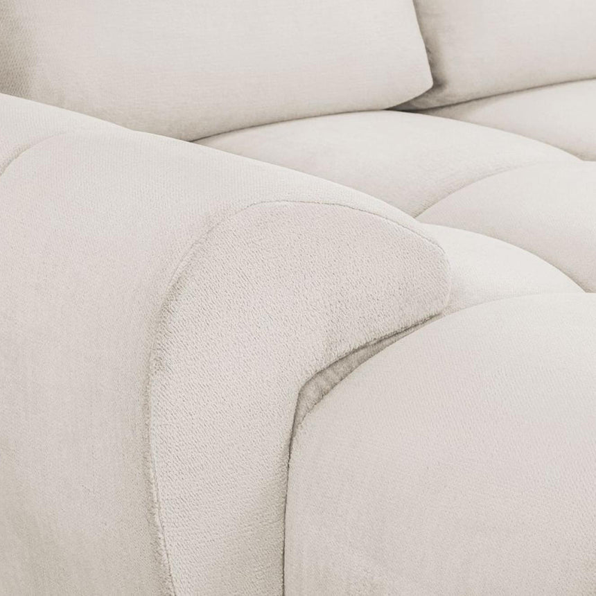 Azzuro Cream Velvet Fabric U Shape Corner Sofa Suite