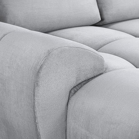 Thor Grey Velvet Fabric U Shape Corner Sofa Suite