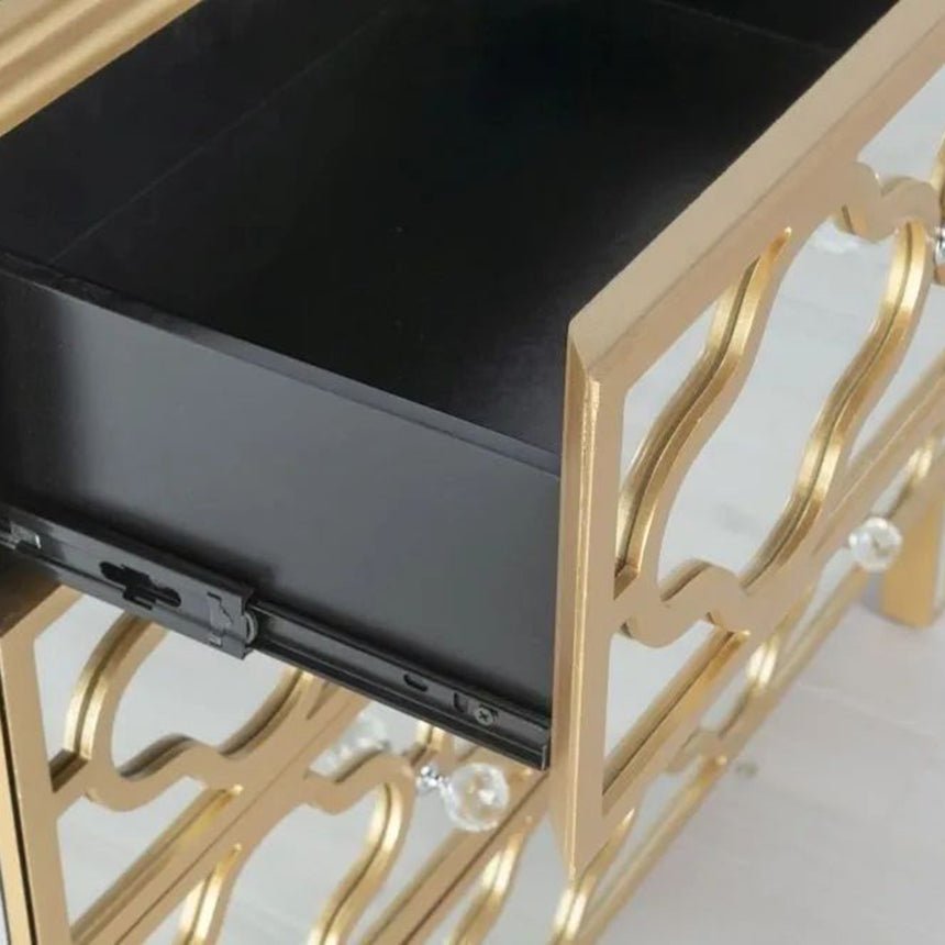 Bari Mirrored Gold Trim 3+2 Drawer Chest