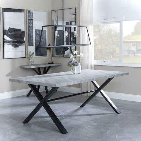 Barking 8 Seater Dining Table with Black Cross Legs