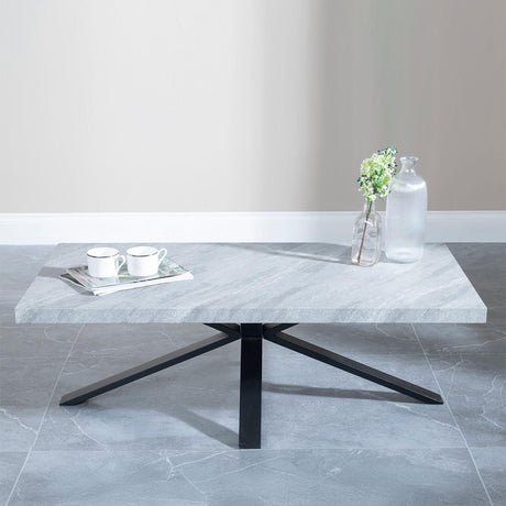 Barking Oak Coffee Table with Black Spider Legs