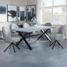 Barking Grey Concrete Dining Set with Cross Legs - Altavista Fabric Swivel Dining Chair