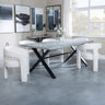 Barking Grey Concrete Dining Set with Cross Legs - Killen Boucle Fabric Dining Chair