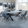 Barking Grey Concrete Dining Set with Cross Legs - Messina Fabric Swivel Dining Chair