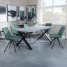 Barking Grey Concrete Dining Set with Cross Legs - Messina Fabric Swivel Dining Chair