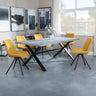 Barking Grey Concrete Dining Set with Cross Legs - Messina Fabric Swivel Dining Chair
