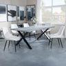 Barking Grey Concrete Dining Set with Cross Legs - Rovereto Fabric Dining Chair