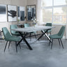 Barking Grey Concrete Dining Set with Cross Legs - Rovereto Fabric Dining Chair