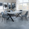Barking Grey Concrete Dining Set with Cross Legs - Rovereto Fabric Dining Chair