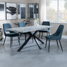 Barking Grey Concrete Dining Set with Spider Legs - Stansbury Fabric Dining Chair