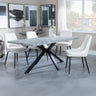 Barking Grey Concrete Dining Set with Spider Legs - Stansbury Fabric Dining Chair
