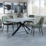 Barking Grey Concrete Dining Set with Spider Legs - Stansbury Fabric Dining Chair