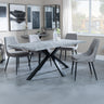 Barking Grey Concrete Dining Set with Spider Legs - Stansbury Fabric Dining Chair