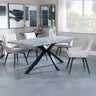 Barking Grey Concrete Dining Set with Spider Legs - Torres Fabric Swivel Dining Chair