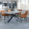 Barking Grey Concrete Dining Set with Spider Legs - Torres Fabric Swivel Dining Chair