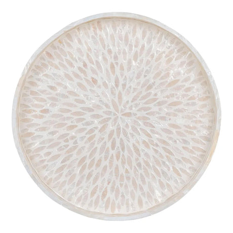 Tray - Round - Wooden - Beige
