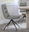 Set of 2 Tuscany  Leather Swivel Dining Chair with Black Legs