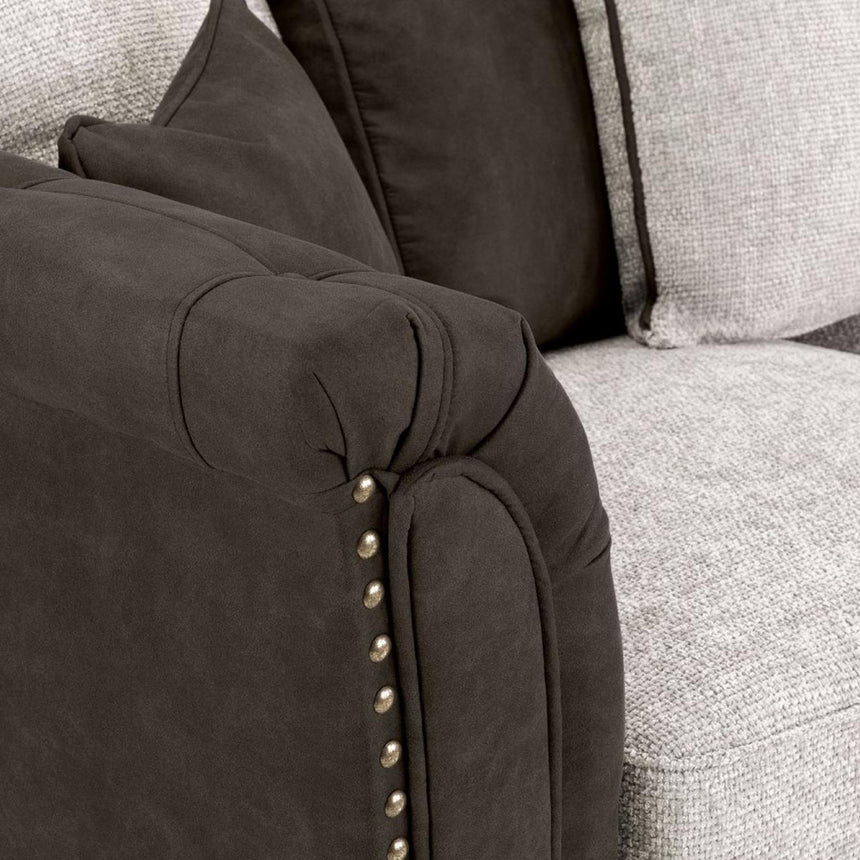 Aoife Brown Faux Leather 3+2 Seater Sofa