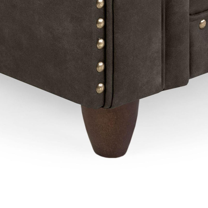 Aoife Brown Faux Leather 3+2 Seater Sofa