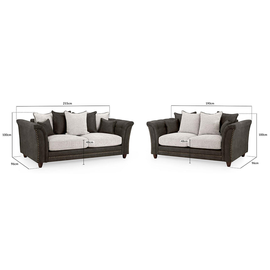 Aoife Brown Faux Leather 3+2 Seater Sofa