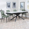 Beverly White Ceramic Extending Dining Set - Stansbury Fabric Dining Chair