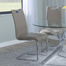 Bianco Beige Faux Leather Dining Chair and Chrome Cantilever Base