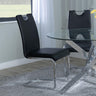 Bianco Black Faux Leather Dining Chair and Chrome Cantilever Base