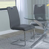 Bianco Grey Faux Leather Dining Chair and Chrome Cantilever Base-2