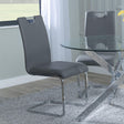 Bianco Grey Faux Leather Dining Chair and Chrome Cantilever Base