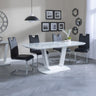 Bloomsbury White Glass Dining Set - Marsala Faux Leather Dining Chair