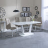 Bloomsbury White Glass Dining Set - Padua Faux Leather Dining Chair