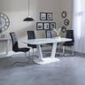 Bloomsbury White Glass Dining Set - Padua Faux Leather Dining Chair