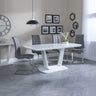 Bloomsbury White Glass Dining Set - Padua Faux Leather Dining Chair
